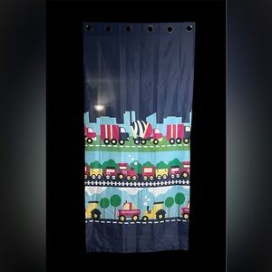 Two curtains for kids bedroom trains and trucks